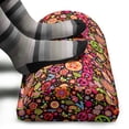 thumbnail image 3 of Groovy Foot Rest, Hippie Colorful Paisley Leaves Music Keys Typography Idealism Historic Revolution, Non-Slip Backing Adjustable Ergonomic Memory Foam Leg Support for Office, Multicolor, by Ambesonne, 3 of 5