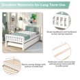 thumbnail image 4 of BTMWAY Twin Bed with Trundle, New Upgraded Wood Platform Bed Frame with Headboard and Footboard, Strong Slats Support, Twin Size Trundle Bed for Kids Boys Girls Teens, No Box Spring Needed, White, 4 of 7
