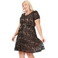 thumbnail image 4 of Women's Plus Size Lace Short Sleeve Party Midi Dress, 4 of 6