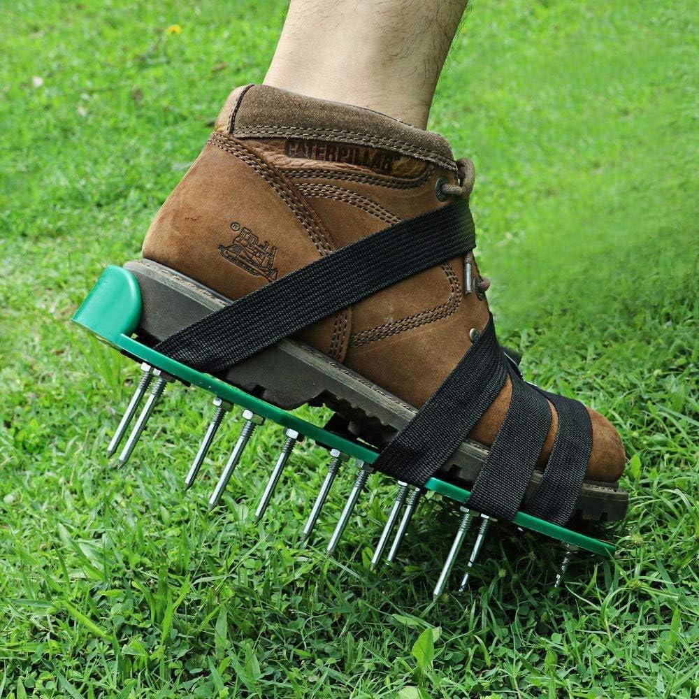 Lawn Aerator Shoes 1 Pair Grass Spiked Gardening Walking Revitalizing Lawn Aerator Sandals Nail Shoes Yard Garden Tool Scarifier Cultivator