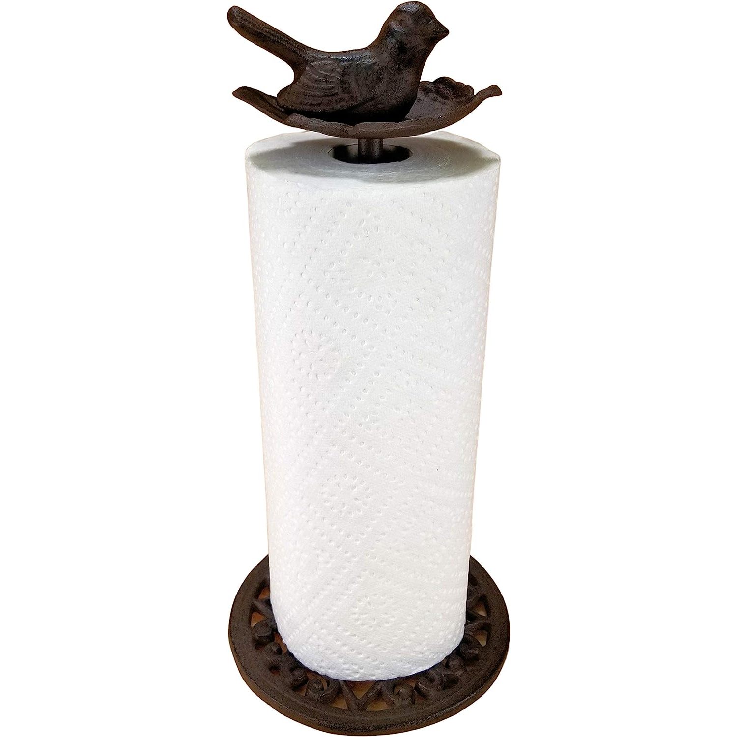 in Leaf Paper Towel Holder Cast Iron & Aluminum Rustic Brown
