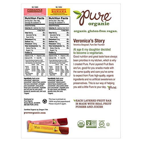 Pure Organic Layered Fruit Bars (Pineapple, Passionfruit and Banana