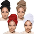 thumbnail image 2 of Dalrosia 4PCS Head Wraps for Black Women African Head Wrap Lightweight for Women Long Plain Turban Hair Scarf Scarves, 2 of 7