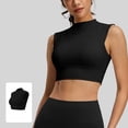 thumbnail image 7 of Vivianyn HD Women's Mock Neck Sleeveless Crop Top, Casual Fitted Base Layer,Black,Size S-XXL, 7 of 7