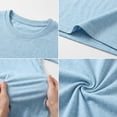 thumbnail image 5 of Domuza Mens Long Sleeve Crew Neck Tee Shirts Casual Cotton T-Shirts Tops Plain Tshirts for Men Trendy Work Shirt Top Light Blue 3XL, 5 of 7