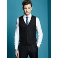 thumbnail image 2 of Wehilion Men's Suits 2 Pieces Wedding Suits Vest+Pants Tuxedos Set V-Neck Slim Fit Casual Waistcoat Suit Black, 2 of 5