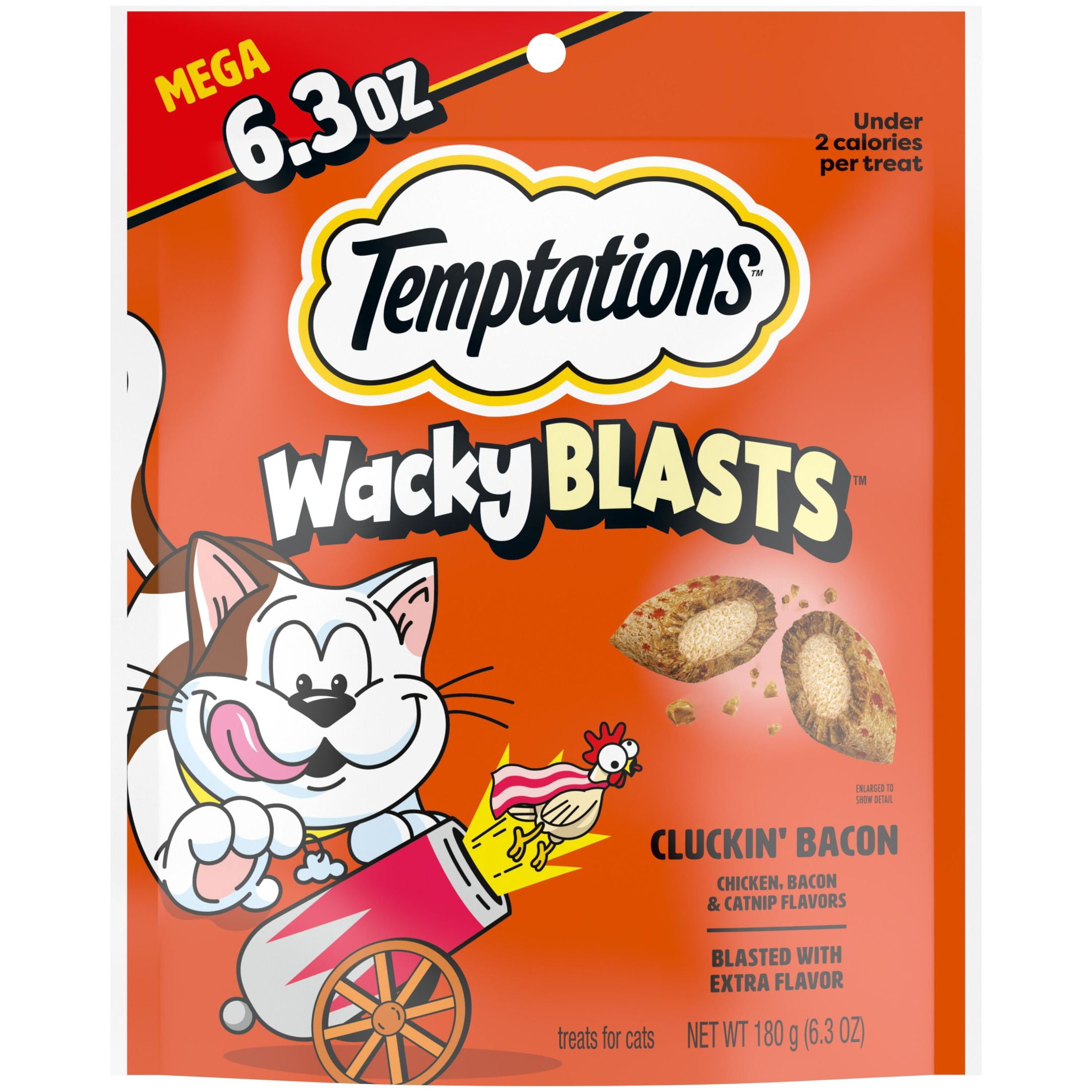 その他 TOUMA 25th ANNIVERSARY BLASTS THE CAT Temptations Cat Treats Wacky Blasts, Cluckin' Bacon Flavor, 6.3 oz
