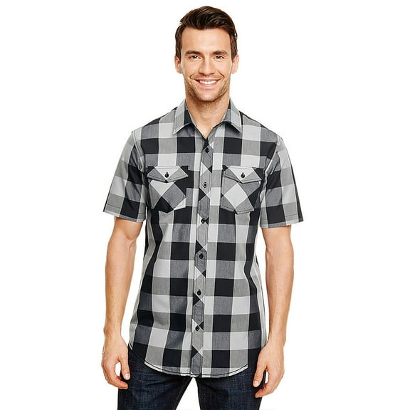 B9203 Buffalo Plaid Short Sleeve Shirt