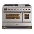thumbnail image 1 of ILVE Majestic II 48" LP Glass Door/Griddle Stainless Steel Metal Range in Bronze, 1 of 2