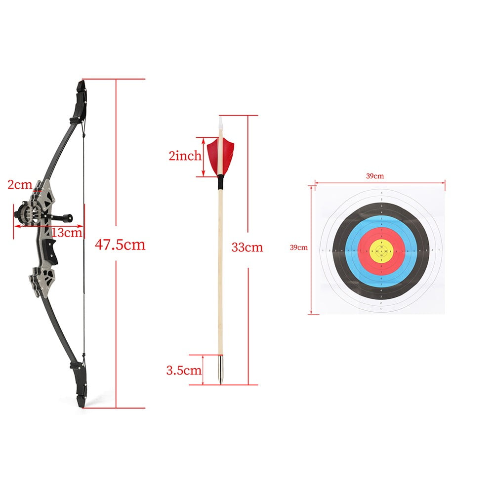 AMEYXGS Archery 16lbs Mini Recurve Bow 19'' Small Bow Archery Kid Practice