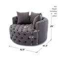 thumbnail image 6 of CAROCC Modern Akili Swivel Accent Chair Barrel Chair for Hotel Living Room Modern leisure Chair Gray Fabric, 6 of 6