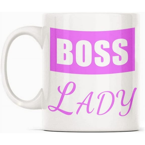 Boss Lady Best Friend Birthday Gift for Her Mug Gift, White Funny Sarcasm Coffee Cup Novelty