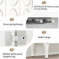 thumbnail image 4 of BFJDM 59 Inch Mid Century Sideboard Buffet Cabinet with 4 Doors and Adjustable Shelves Solid Wood Legs Accent Coffee Bar Console Table for Living Room Kitchen Entryway White, 4 of 10