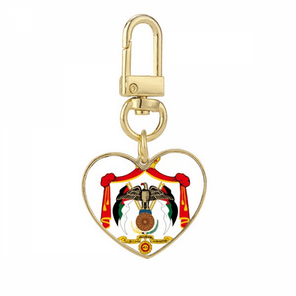 Jordan Asia National Emblem Gold Heart Keychain Metal Keyring Holder