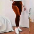 thumbnail image 4 of Women's High Waist Velvet Elastic Leggings Velvet Warm Yoga Pants Soft Comfy Thermal Leggings Plush Velour Tights, 4 of 8