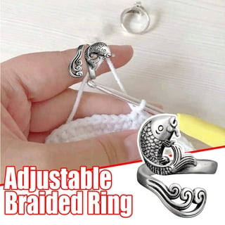 Zexumo Crochet Ring for Finger Yarn Guide, Adjustable Tension Ring