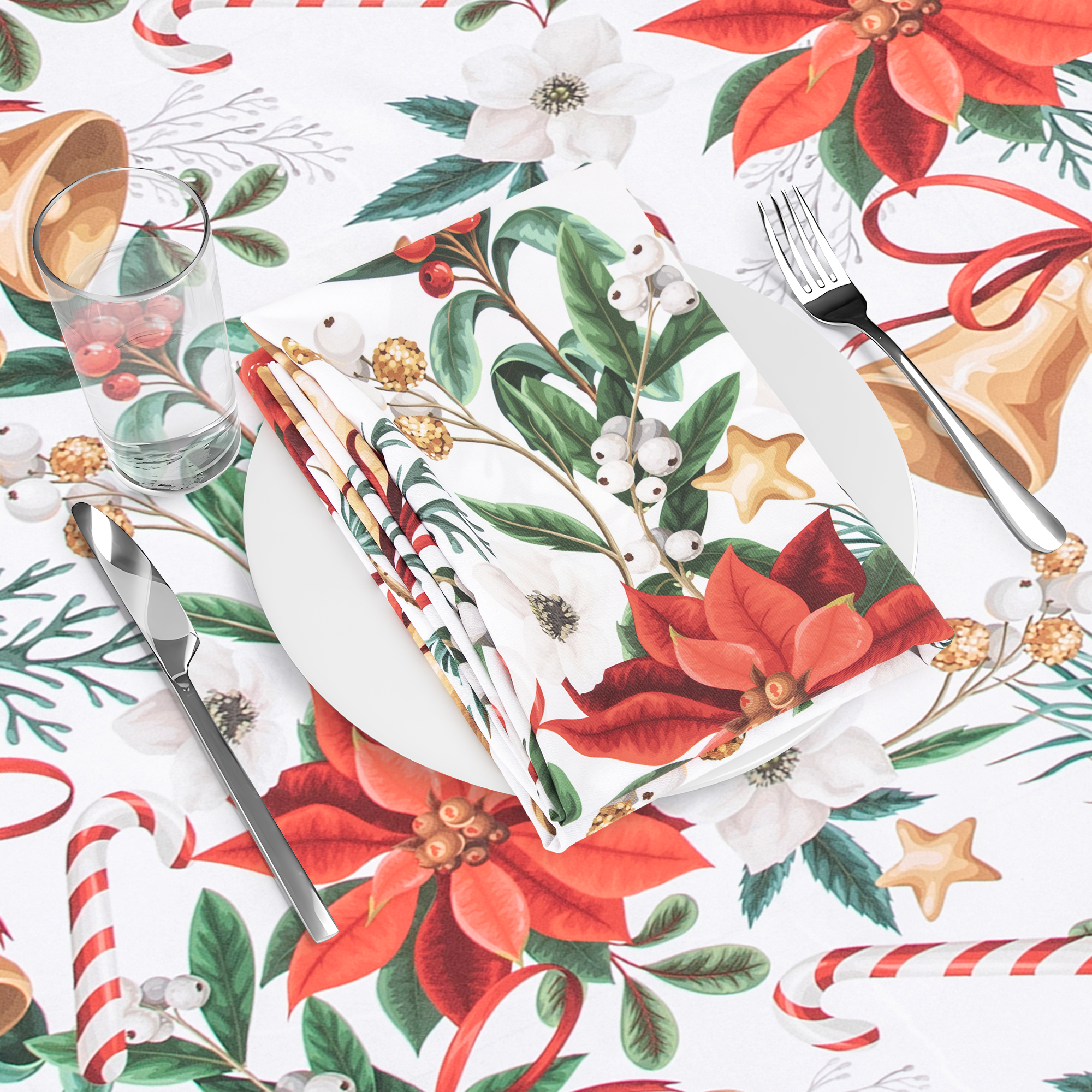 RAY STAR Large Christmas Table Cloth for Rectangle Table 60x120 Polyester Machine Washable Table Cloths, Thick Can not See Through Heavy Duty Tablecloth