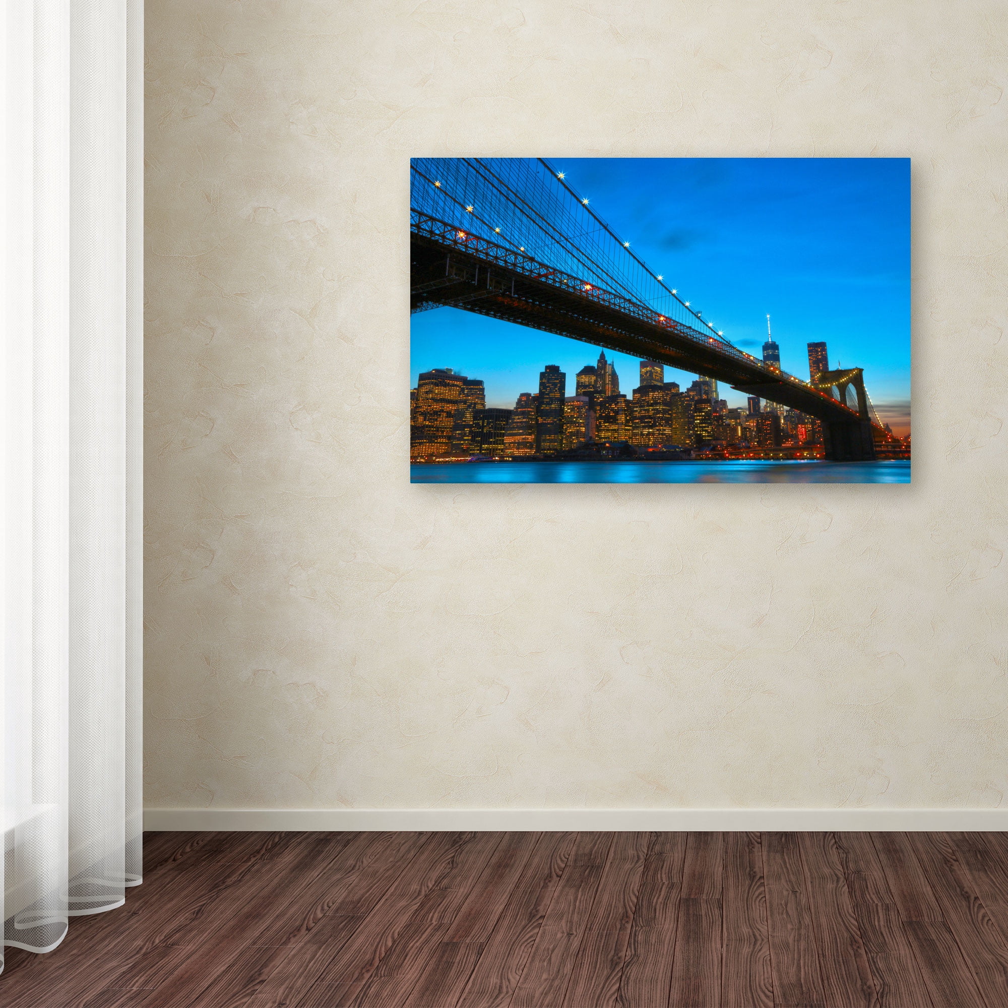 Trademark Fine Art "Brooklyn Bridge 1" Canvas Art by CATeyes