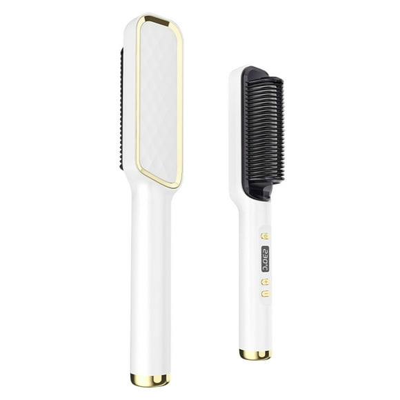 Xihbxyly Peine Alisador de Cabello, Cepillo con Revestimiento de Titanio, Pantalla Led de Temperatura, Iones Negativos para El Cuidado Del Cabello, Peinado Diario, Uso Profesional En Peluquería, Cale