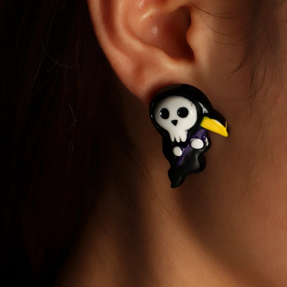 Boucles D’oreilles Citrouille Halloween – Pendentif Grimace 6 Cm – Léger Et Fun – Pour Fête Et Déguisement