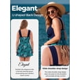 thumbnail image 4 of Wantdo Women's Plus Size Swimsuits One-Piece Swimdress Modest Bathing Suits Green Flower 18/20 Plus, 4 of 9