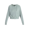 thumbnail image 7 of Athletic Works Women's Mineral Wash French Terry Cropped Zip Hoodie, Size XS-XXXL, 7 of 7