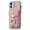 Pink, variant on Compatible with iPhone 11 Card Slot Back Case, 360 Degree Rotatable Ring Stand Plating Button PU Leather Support Magnetic Car Mount Phone Case Cover for iPhone 11, Pink