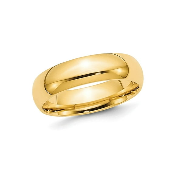 Gem & Harmony Mens Yellow Plated Sterling Silver 6mm Wedding Band Ring for Men