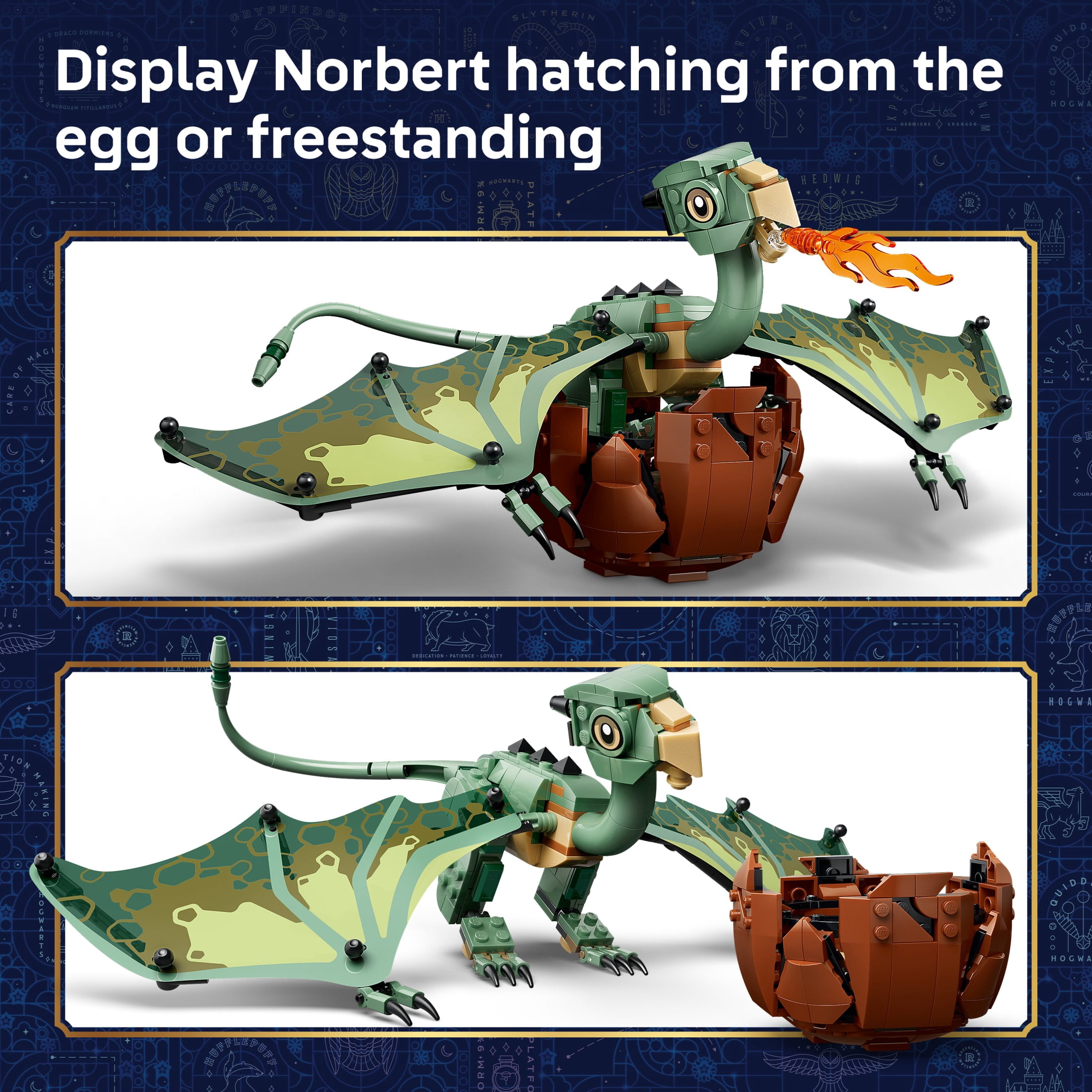 LEGO Harry Potter Norbert: Hagrid's Baby Dragon - Collectible Building Toy for Boys & Girls, Ages 9+ - Kids Bedroom or Desk Decor - Gift for Fans - 76477