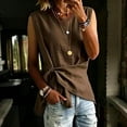 thumbnail image 3 of FchengtaiS Womens Cotton Linen Tank Tops Wrap Tie Knot Sleeveless Crew Neck Shirts Casual Summer Beach Going Out Tops, 3 of 7