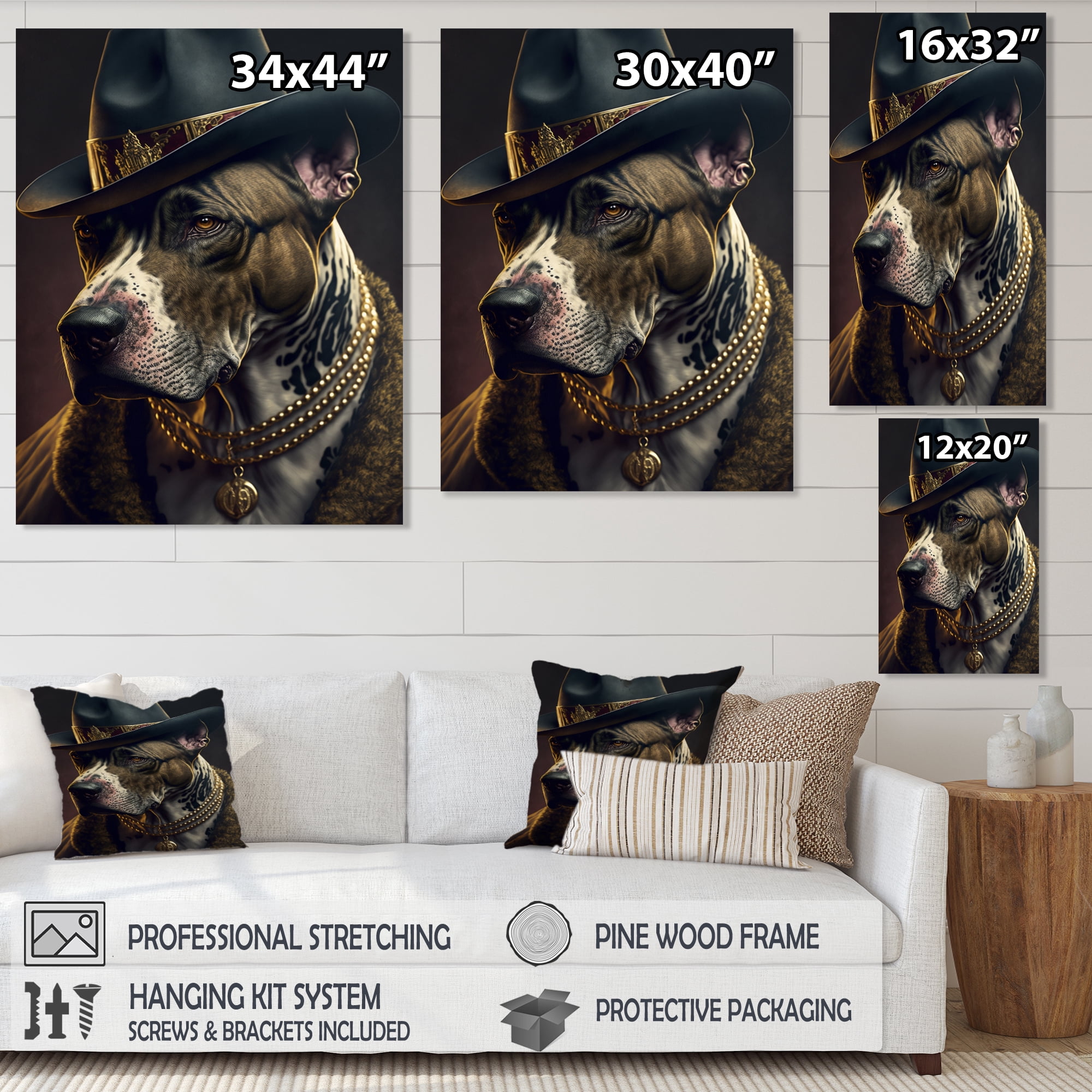 Designart Mafia Pitbull II Canvas Wall Art