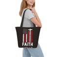 thumbnail image 7 of Defioc USA Flag Cross Print Tote Bag for Women,Shoulder Bag with Zipper Casual Tote's Handbag Big Capacity Shoulder Bag with Inner Pocket Fit for Shopping,Office,Travel, 7 of 7