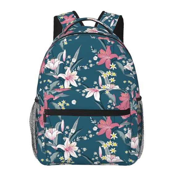 Xecao Lilies Flowers Backpack, a stylish and functional choice for both men and women, is the perfect basic bookbag for college, work, or travel