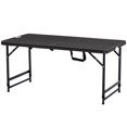 thumbnail image 1 of Foldable Patio Dining Table for 4, Height Adjustable Outdoor Table for Garden Lawn Backyard, Dark Grey, 1 of 7