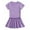 Purple-16, variant on Ugoldhm Girls Short Sleeve Dresses Summer Cotton Casual Pleated Solid A-Line Crew Neck Dress 1-10 Years