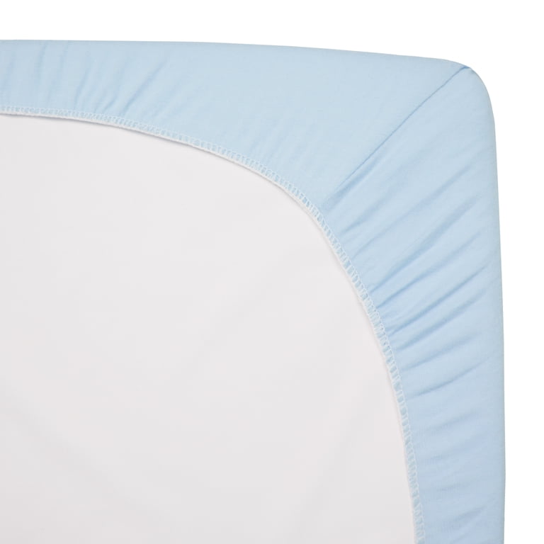 TL Care Jersey Knit Cradle Sheets, 3 Pack Blue photo 3