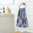 thumbnail image 3 of Yayeee 100% Cotton Hand Towels for Bathroom 16" x 28" Soft Absorbent Kitchen Towel, Blue Hexagon Pattern, 3 of 7