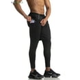 thumbnail image 3 of BadPiggies Men's 2 in 1 Running Compression Tights Pants Quick Dry Athletic Workout Legging with Zipper Pockets Towel Loop (M, Black), 3 of 8