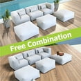 thumbnail image 3 of 6 Pieces Olefin Patio Conversation Set with Thickened Cushions 5-Seat Outdoor Furniture Set with Bean Bag Chairs (Light Gray), 3 of 8