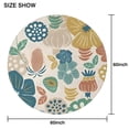 thumbnail image 6 of Beige Pioneer Flower and Leaf Pattern Round Tablecloth 60"x60",Wrinkle Wipeable Table Cloth for Kitchen Dining Room Picnic Patio Party, 6 of 6