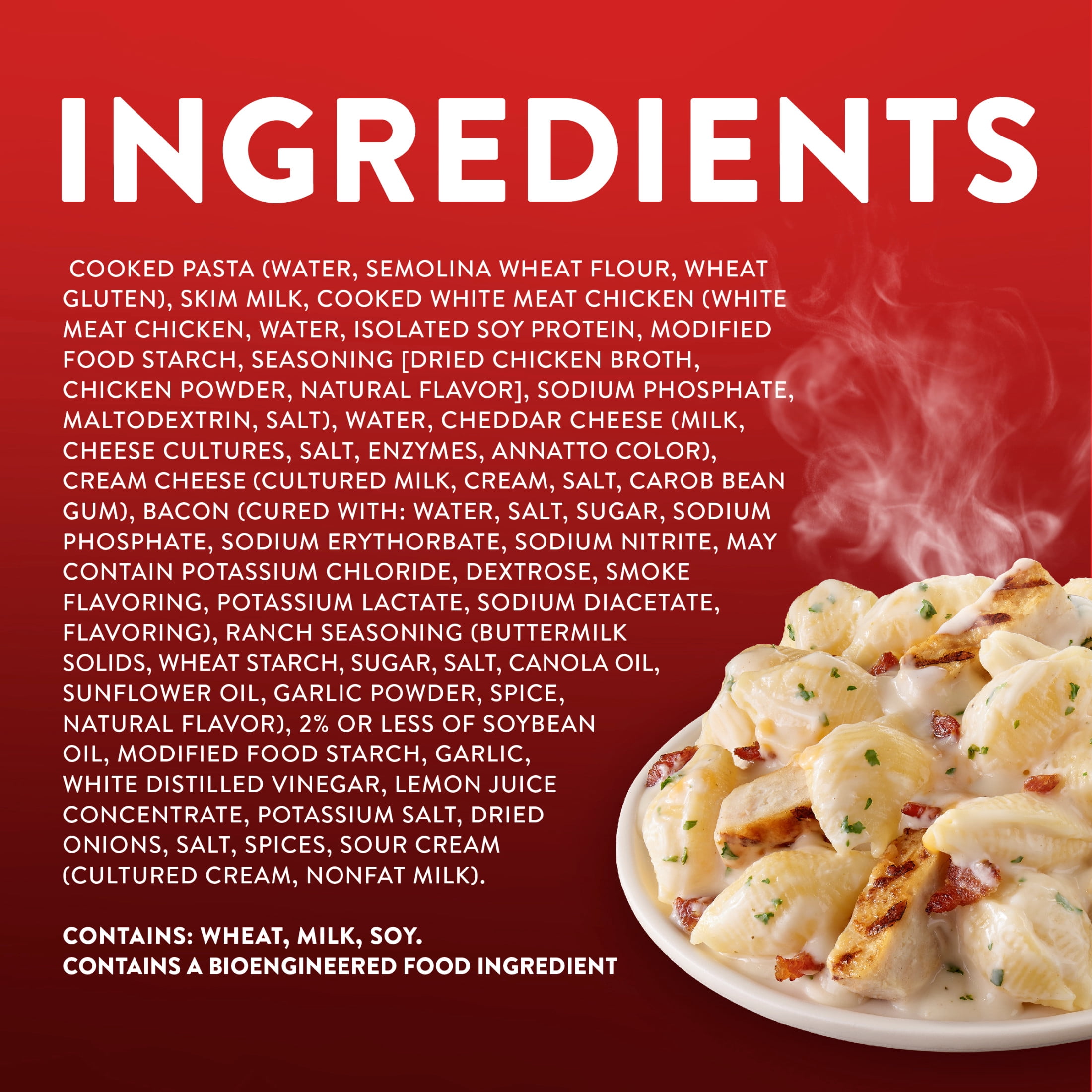 Stouffer’s Hidden Valley Chicken Bacon Ranch Pasta, Single Serve Shells and Cheese, 10 oz., (Frozen)