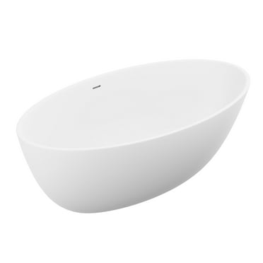 Anzzi FT-AZ510 66.5 in. Cestino Stone Freestanding Bathtub in White