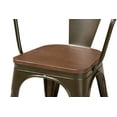 thumbnail image 4 of Baxton Studio Ryland Modern Industrial Brown Metal and Walnut Brown Finished Wood 4-Piece Dining Chair Set, 4 of 8
