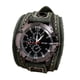 thumbnail image 1 of Reloj de cuarzo Qarigey Punk Vintage con correa de cuero PU verde número romano, 1 of 1
