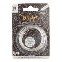 The Beadsmith Half-Round Craft Wire - Wire Elements - Medium Temper - 18 Gauge, 4 Yard Coil - Silver Color - Beading Wire Used for Jewelry Making, Wire Wrapping, and Other DIY Arts & Crafts