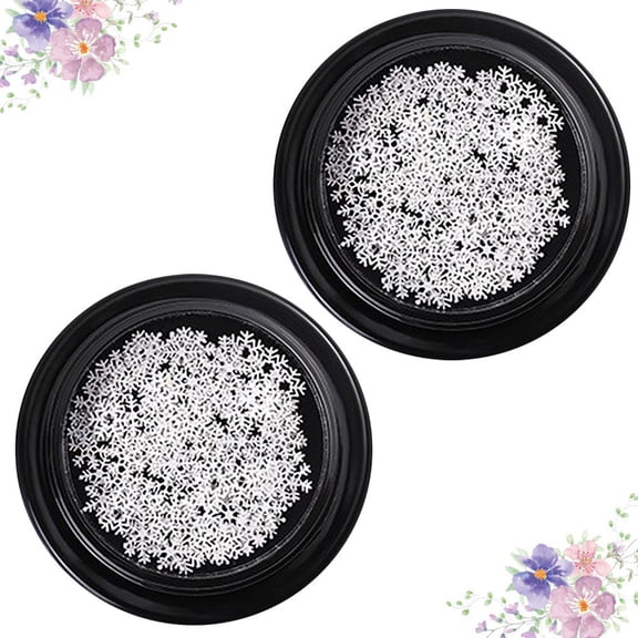 Yardwe Nail Stickers For Women Nail Art Decals White 2Pcs Back to School