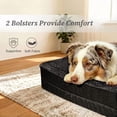 thumbnail image 3 of Exclusivo Mezcla Orthopedic Dog Bed with Washable Cover, Jacquard Fluff Pet Sofa Bed with 2-Sided Bolsters for Medium Dogs, 36"×24", Black, 3 of 9
