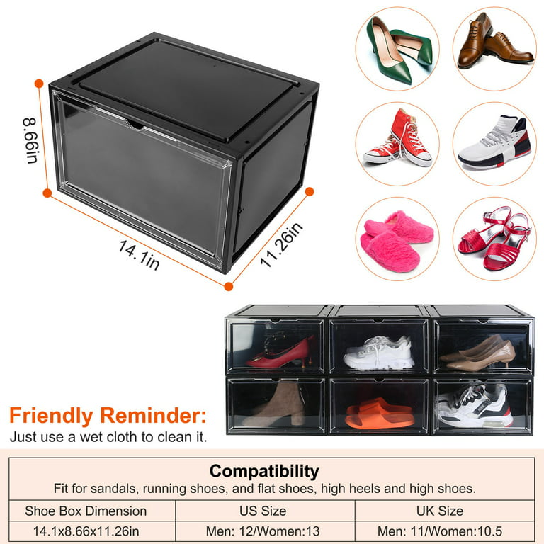 Upgrade Harder Solid Plastic Shoe Organizer with Magnetic Front