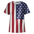 thumbnail image 4 of Patlollav Women Clothes,Womens Independence Day Summer Round-Neck T-Shirt Print Short Sleeve Tops, 4 of 5