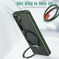 thumbnail image 4 of Phone Case for Samsung Galaxy S25+ Strengthened Magnetic Ring Stand Translucent Back Cover Compatible with Magsafe, Military-Grade Shockproof Anti-fall Protection Case for Men Women,Green, 4 of 6